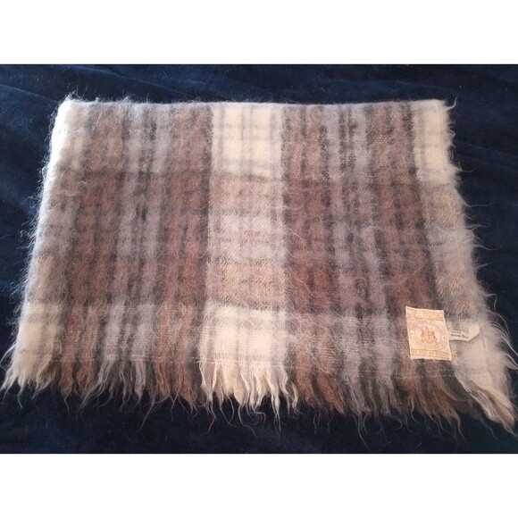 Vintage Hudsons Bay Mohair Scotland Throw Blanket  48" 70"  Wool Tartan Ancient - Picture 1 of 7